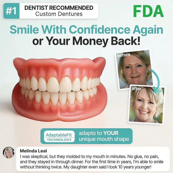 🌎Ends Today: 70% OFF! ⏰ Custom-Fit Full Functional Dentures Make you more confident