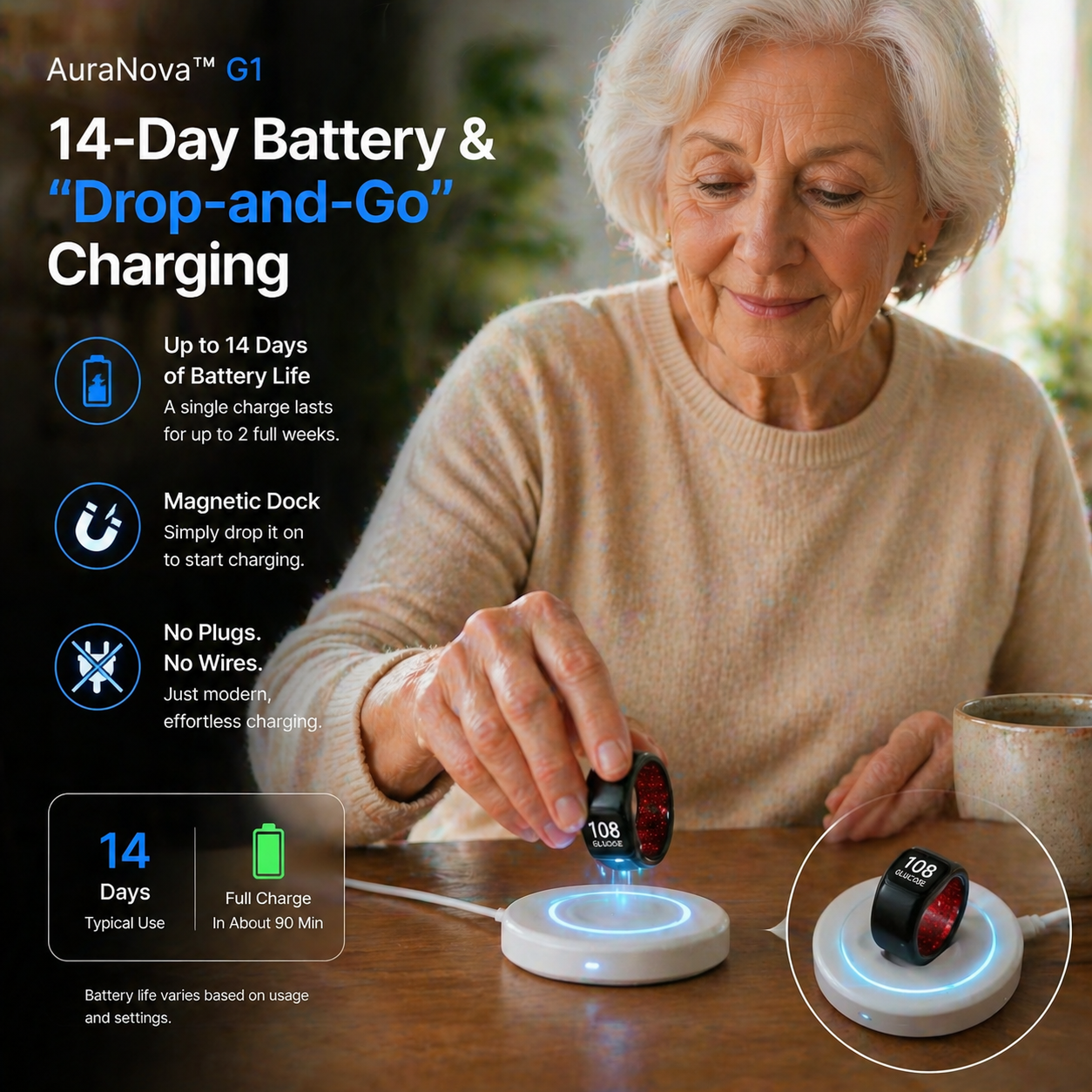 🎉 75% OFF Launch Offer🏆AuraNova™ G1 Non-Invasive Smart Ring