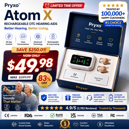🔥 Today Only! Pryxo™ Atom X Smart Hearing Aids — Hear Clearly, Feel Confident Again 💖