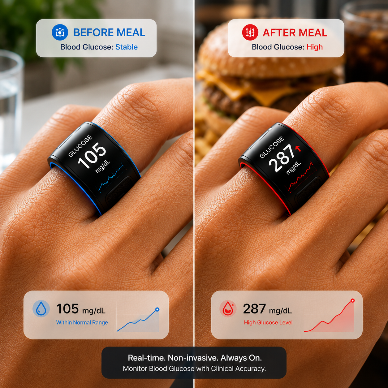 🎉 75% OFF Launch Offer🏆AuraNova™ G1 Non-Invasive Smart Ring